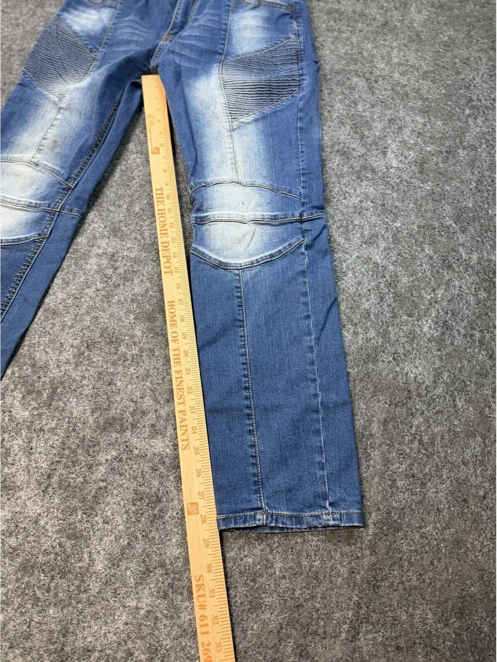Vince Camuto V19-69 Moto Biker Jeans Mens 32x30 Slim Taper Blue NWT